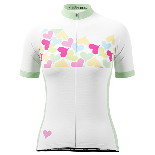 Women's Love Hearts Short Sleeve Cycling Jersey