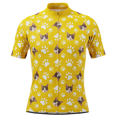 Men's Custom Pet Paws Design Personalized Short-Sleeve Cycling Jersey