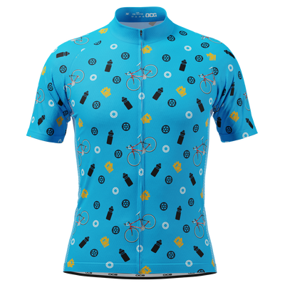 Men's Custom Bike & Gears Design Personalized Short Sleeve Cycling Jersey