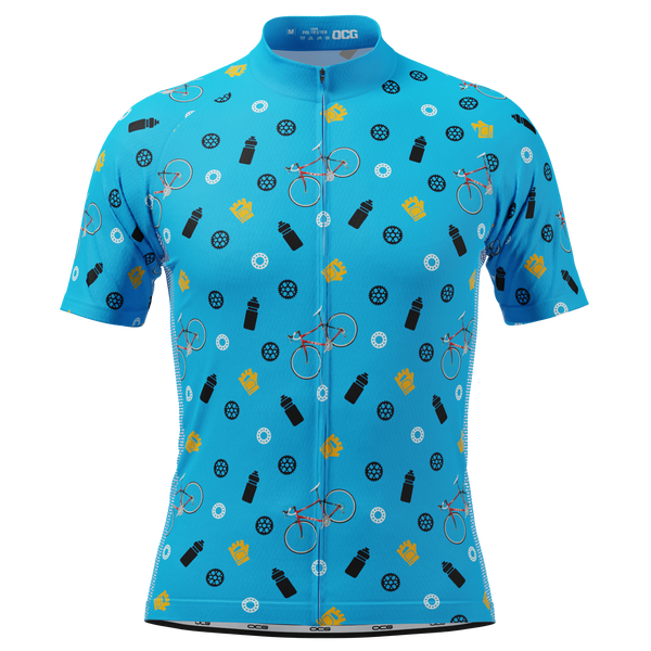 Men's Custom Bike & Gears Design Personalized Short Sleeve Cycling Jersey