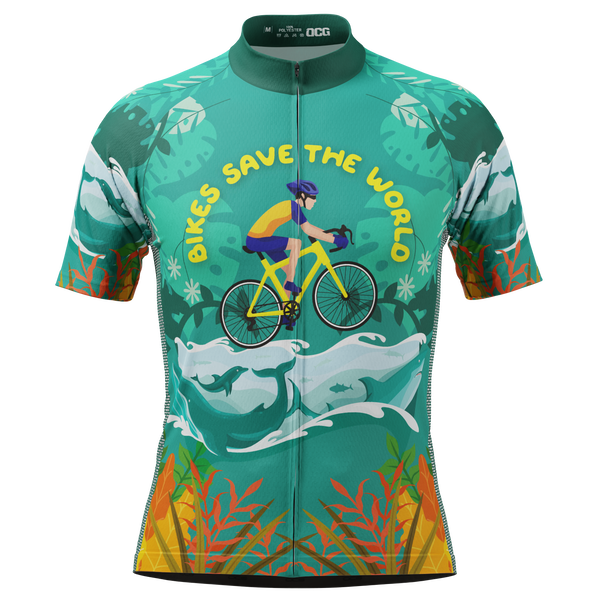 Men's Bikes Save The World Short Sleeve Cycling Jersey