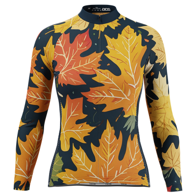 Women's Leaves in the Fall Long Sleeve Cycling Jersey