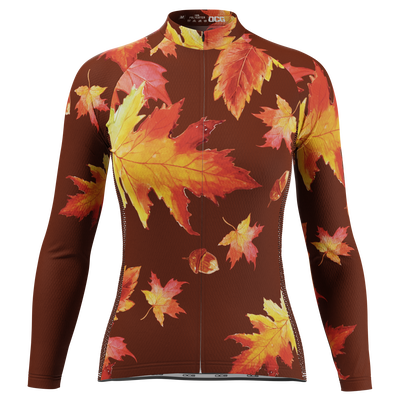 Women's Autumn Acorns Long Sleeve Cycling Jersey