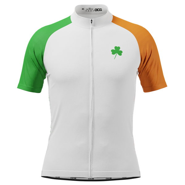 Men's Lucky To Be Irish Shamrock Short Sleeve Cycling Jersey