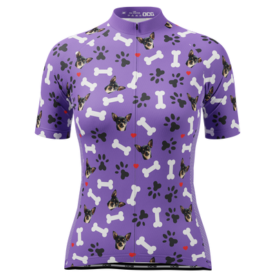 Women's Custom Pet Bones Design Personalized Short Sleeve Cycling Jersey