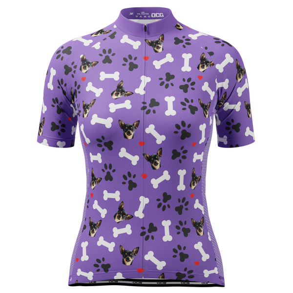 Women's Custom Pet Bones Design Personalized Short Sleeve Cycling Jersey