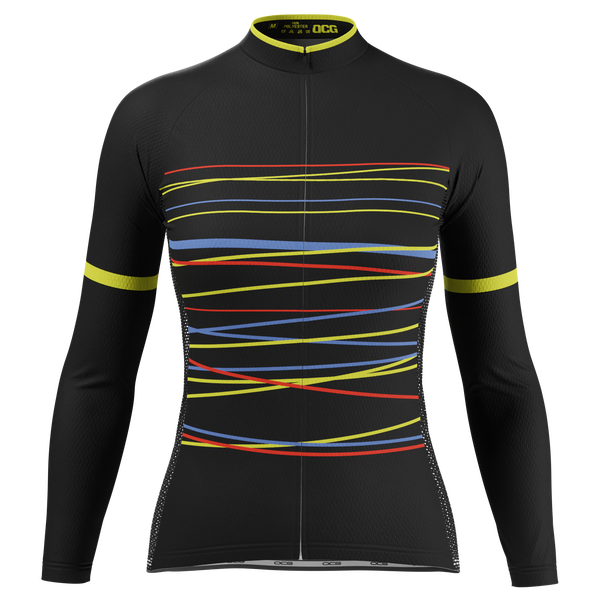 Women's Zigzag Color Lines Long Sleeve Cycling Jersey