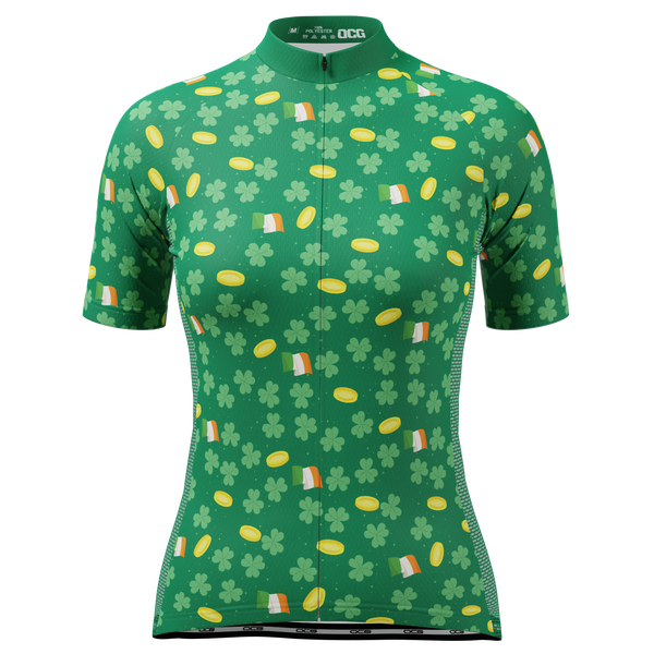 Women's Saint Patrick's Coins Short Sleeve Cycling Jersey