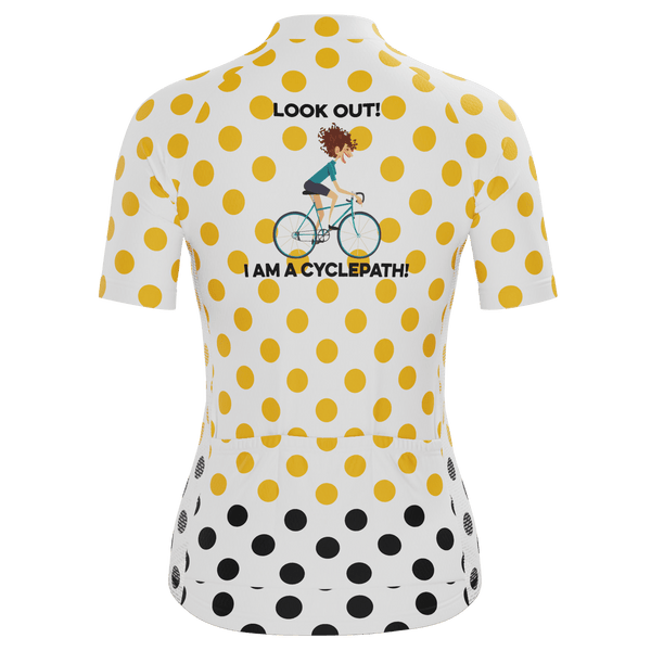Women's Custom Look Out! I'm a Cyclepath Short Sleeve Cycling Jersey
