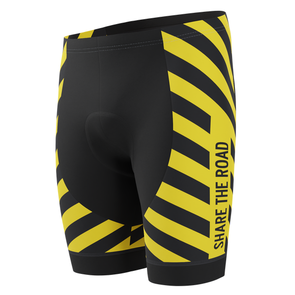 Men's Caution Share The Road Gel Padded Cycling Shorts