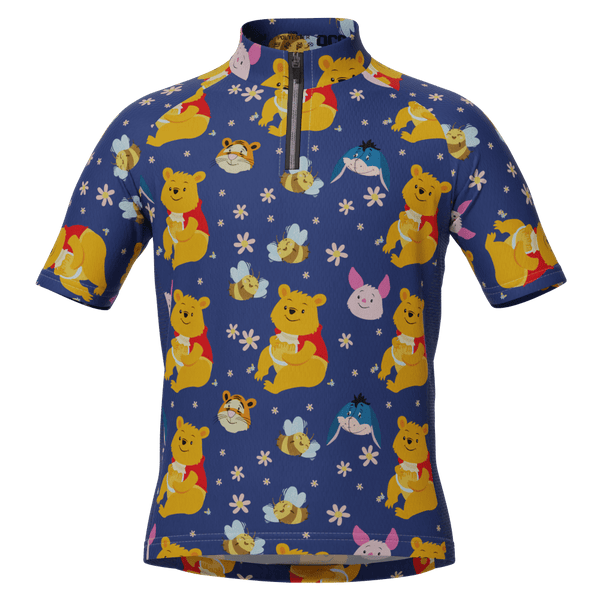 Kid's Winnie The Pooh & Bees Short Sleeve Cycling Jersey