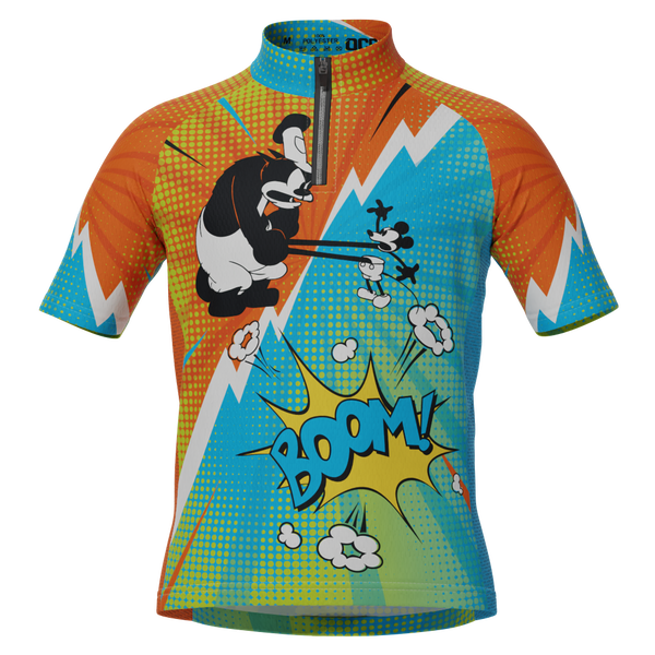 Kid's Steamboat Willie Comics Short Sleeve Cycling Jersey