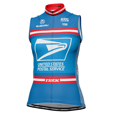 Women's Retro US Postal Sleeveless Tech Cycling Jersey