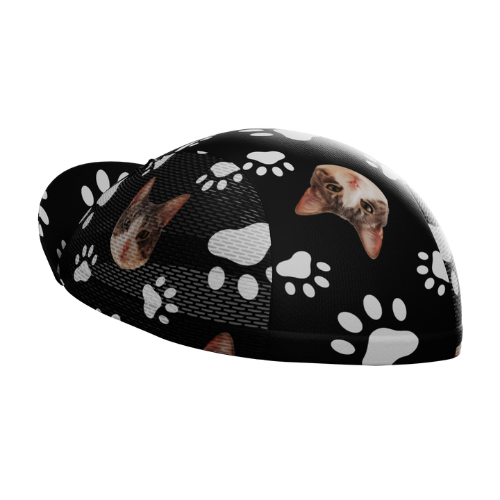 Unisex Custom Pet Paws Cycling Cap Quick-Dry Made-to-Order Comfort Black