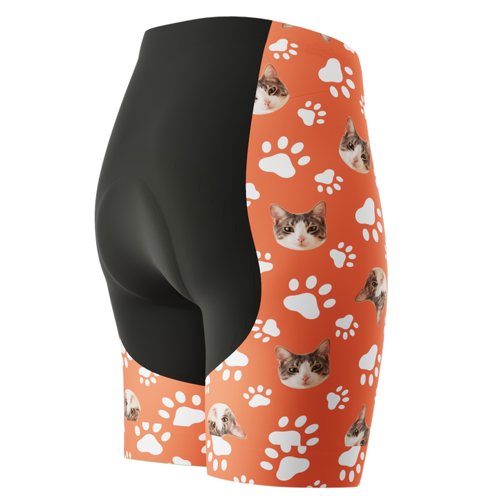 Women's Custom Pet Paws Cycling Shorts Gel Padded Performance Red