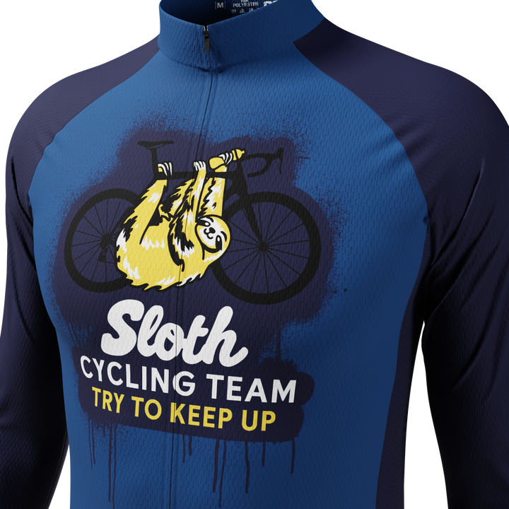 Men's Navy Sloth Cycling Jersey Custom Comfort & Performance Navy Blue