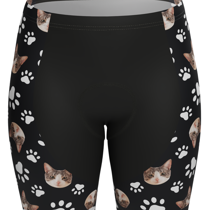 Custom Pet Paws Women's Cycling Kit Vibrant Performance Wear Black