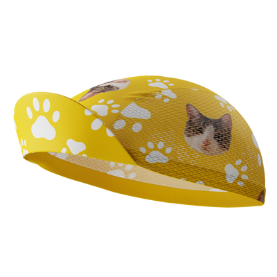 Unisex Custom Pet Paws Cycling Cap Quick-Dry Made-to-Order Comfort Yellow