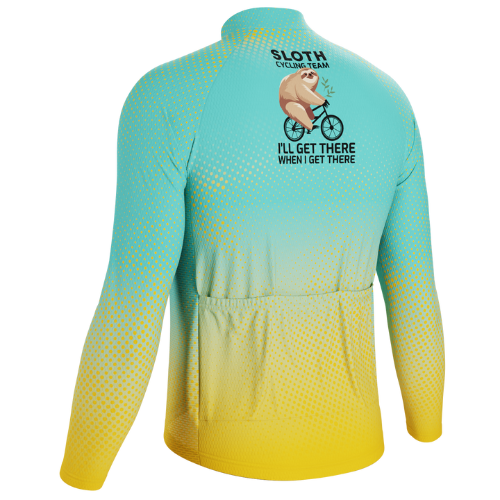 Men's Sloth Cycling Team Jersey Durable Custom Adventure Gear Blue