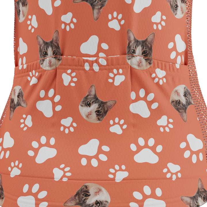 Custom Pet Paws Women's Cycling Kit Vibrant Performance Wear Red