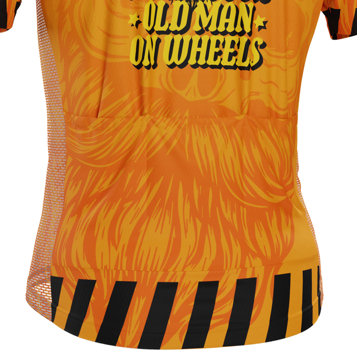 Men's Old Man On Wheels Cycling Jersey Premium Breathable Performance Orange