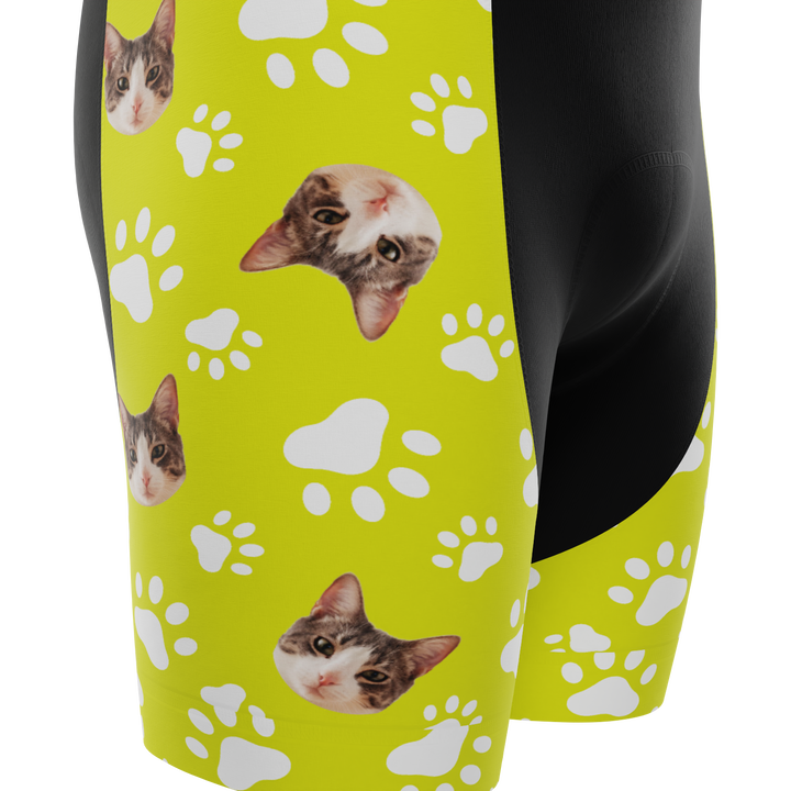 Men's Custom Pet Paws Cycling Bib Personalized & Durable Black