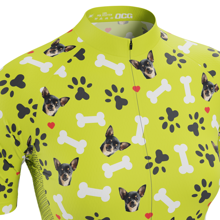 Women's Custom Pet Bones Cycling Kit Durable & Personalized Lime
