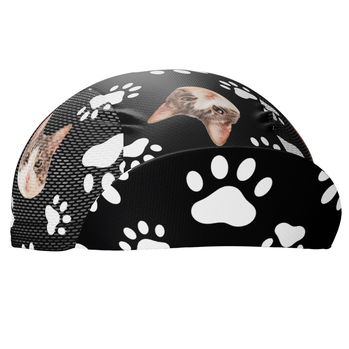 Unisex Custom Pet Paws Cycling Cap Quick-Dry Made-to-Order Comfort Black