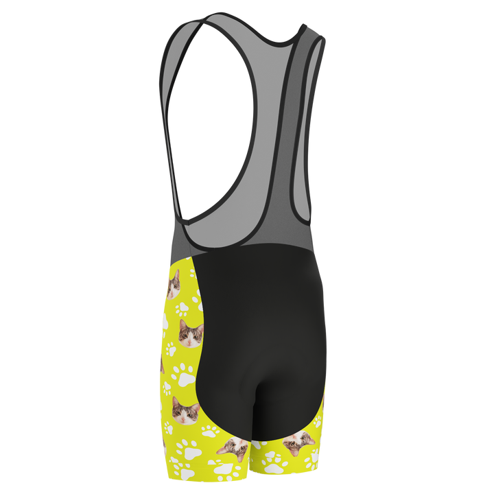 Men's Custom Pet Paws Cycling Bib Personalized & Durable Black