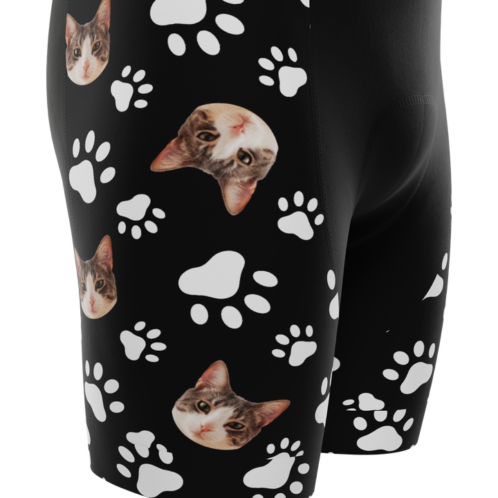 Men's Custom Pet Paws Cycling Bib Personalized & Durable Red