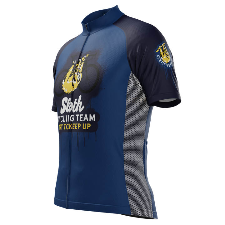 Men's Sloth Cycling Jersey Quick-Dry Novelty Performance Navy Blue