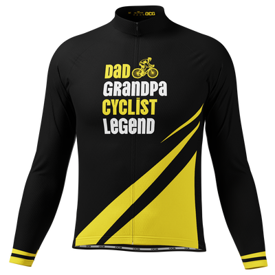 Men's Dad & Grandpa Long Sleeve Cycling Jersey Premium Comfort Black