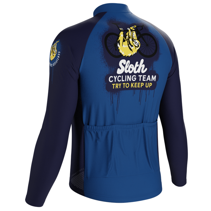 Men's Navy Sloth Cycling Jersey Custom Comfort & Performance Navy Blue