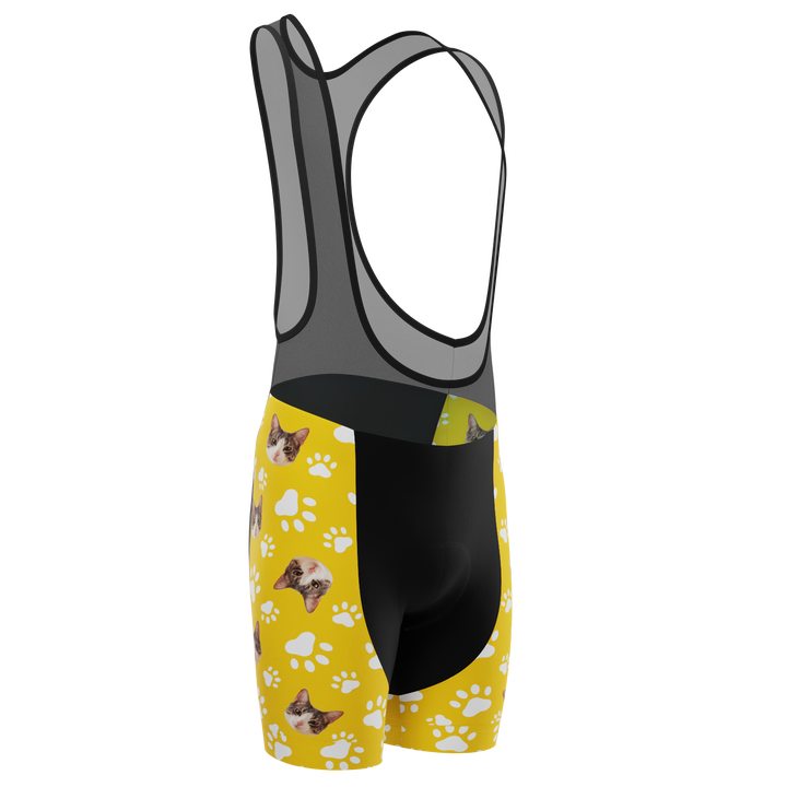 Men's Custom Pet Paws Cycling Bib Personalized & Durable Yellow