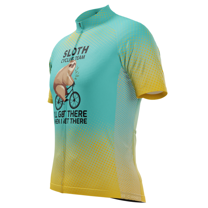 Men's Sloth Cycling Team Jersey Quick-Dry & Custom-Made Blue