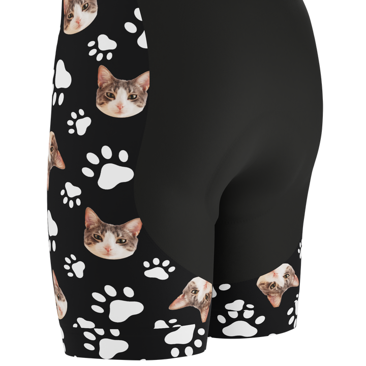 Men's Custom Pet Paws Cycling Bib Personalized & Durable Red