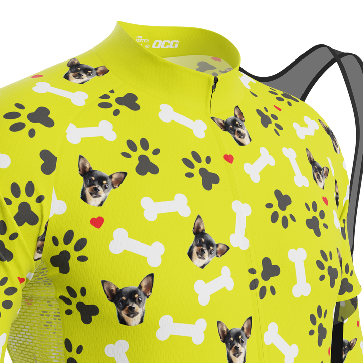 Men's Custom Pet Bones Cycling Kit Durable Personalized Gear Lime