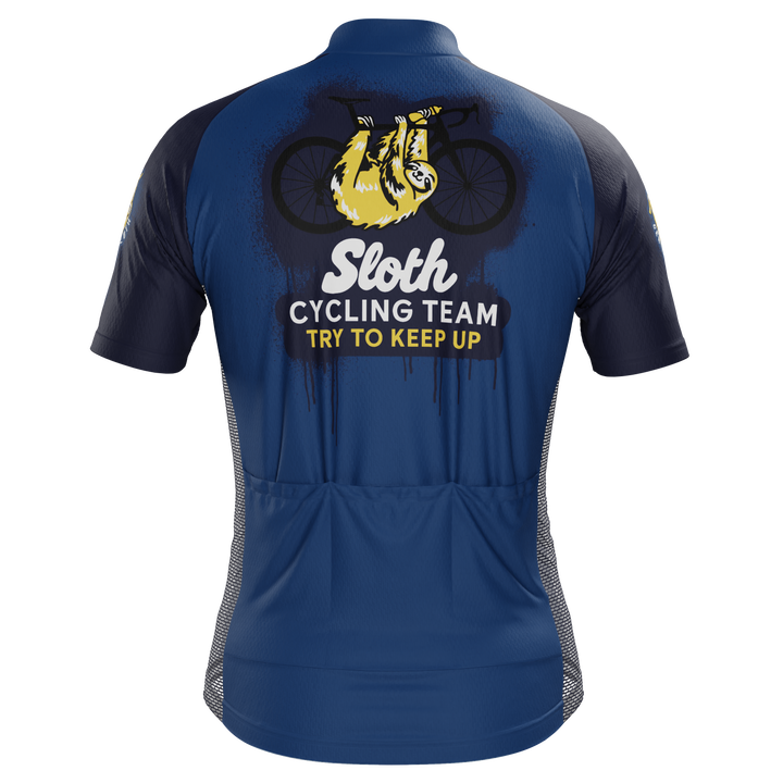 Men's Sloth Cycling Jersey Quick-Dry Novelty Performance Navy Blue