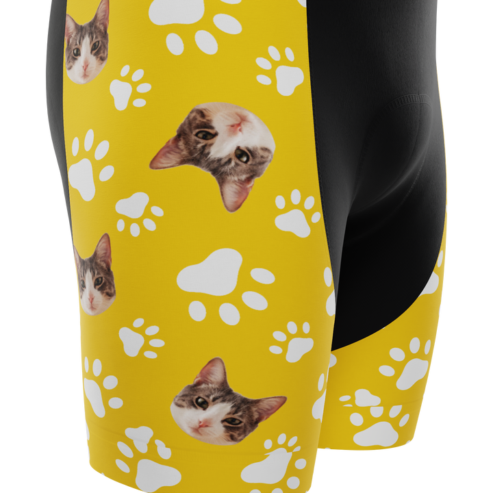 Men's Custom Pet Paws Cycling Bib Personalized & Durable Yellow