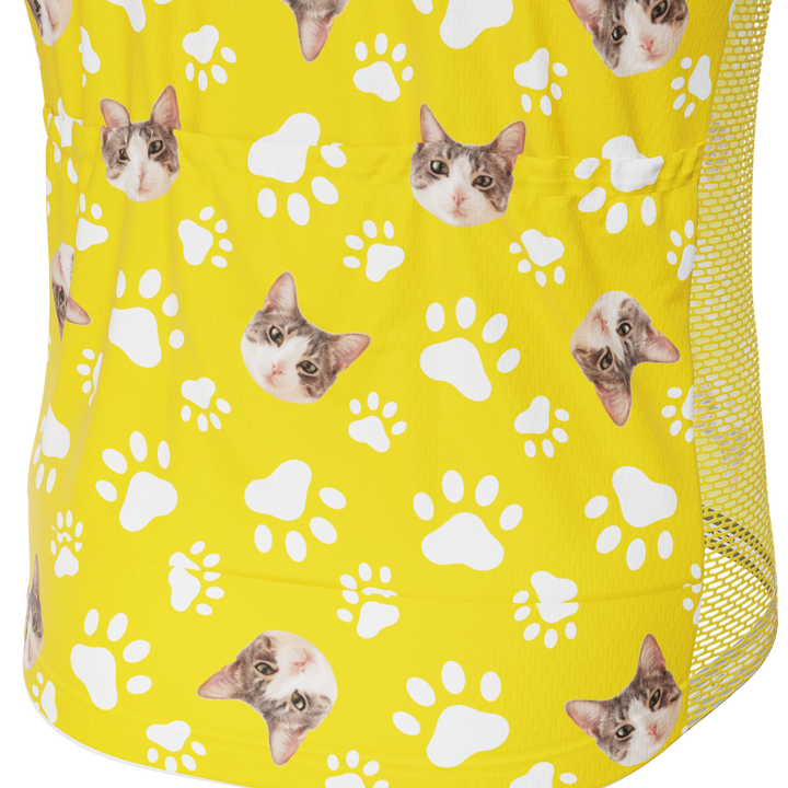 Men's Custom Pet Paws Cycling Kit Performance & Comfort Yellow