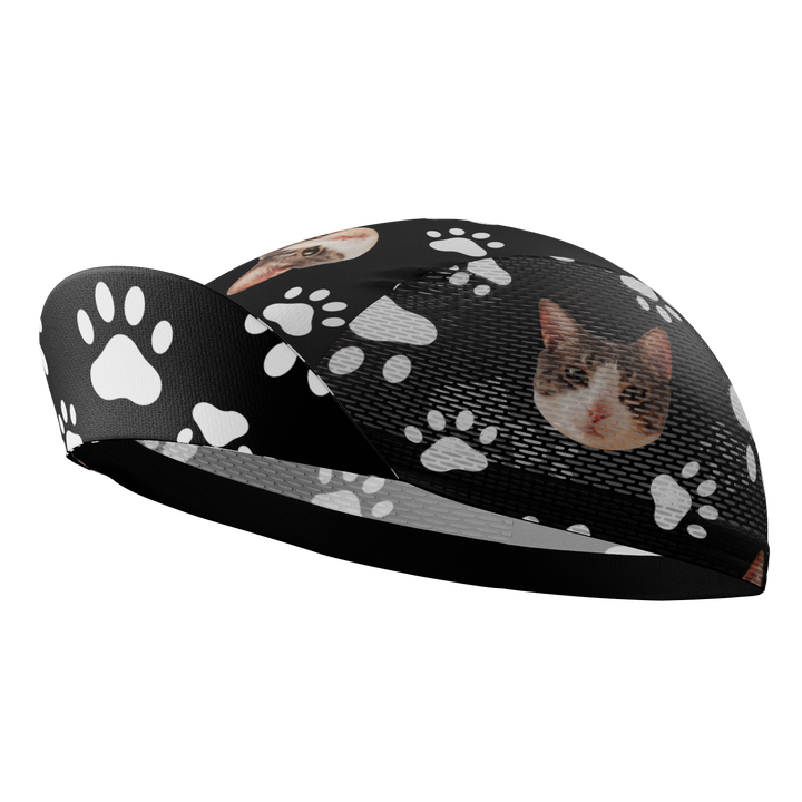 Unisex Custom Pet Paws Cycling Cap Quick-Dry Made-to-Order Comfort Black