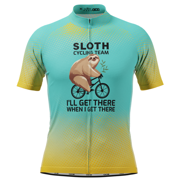 Men's Sloth Cycling Team Jersey Quick-Dry & Custom-Made Blue