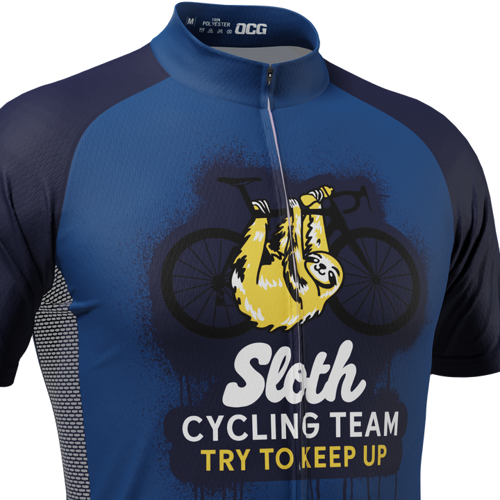 Men's Sloth Cycling Jersey Quick-Dry Novelty Performance Navy Blue