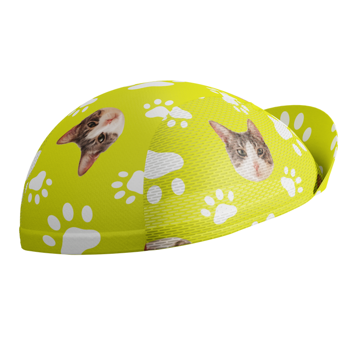 Unisex Custom Pet Paws Cycling Cap Quick-Dry Made-to-Order Comfort Lime