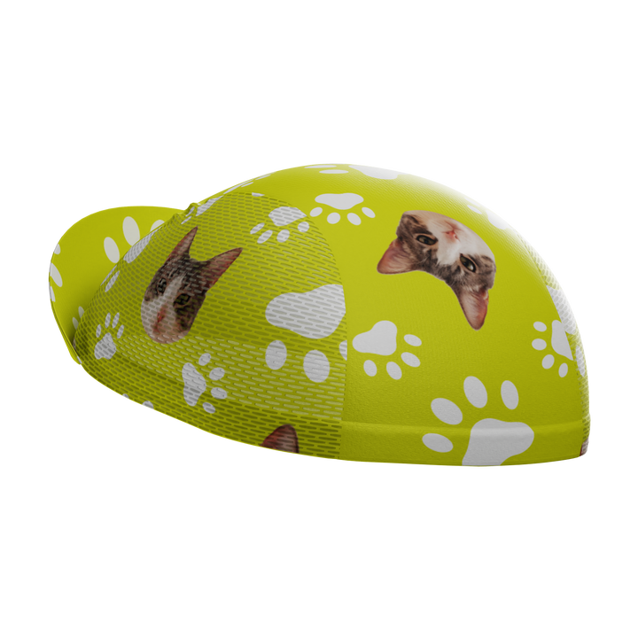 Unisex Custom Pet Paws Cycling Cap Quick-Dry Made-to-Order Comfort Lime