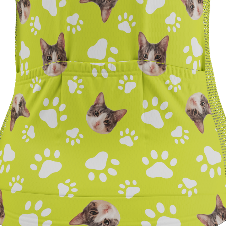 Custom Pet Paws Women's Cycling Kit Vibrant Performance Wear Lime