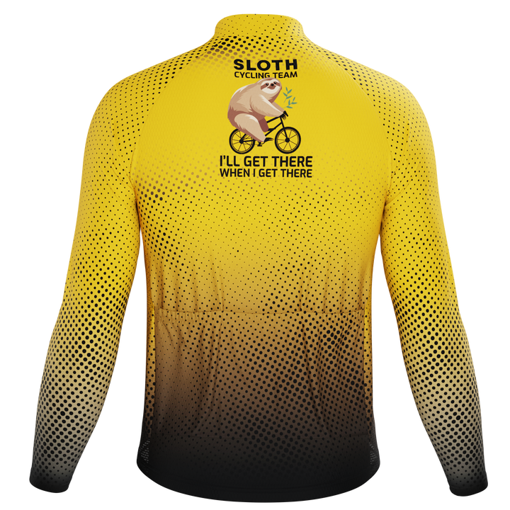 Men's Sloth Cycling Team Jersey Durable Custom Adventure Gear Yellow