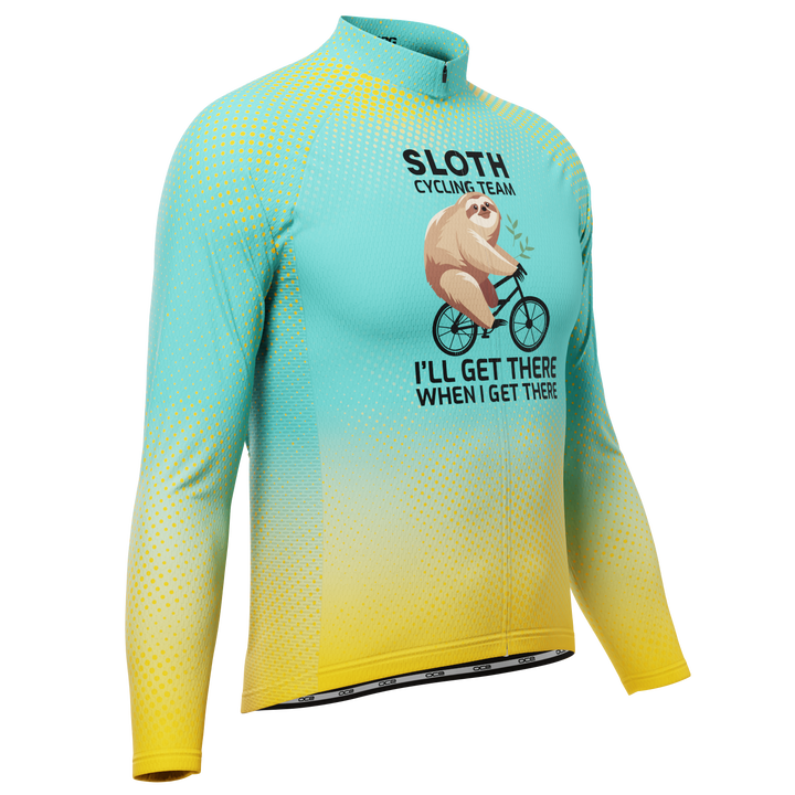 Men's Sloth Cycling Team Jersey Durable Custom Adventure Gear Blue
