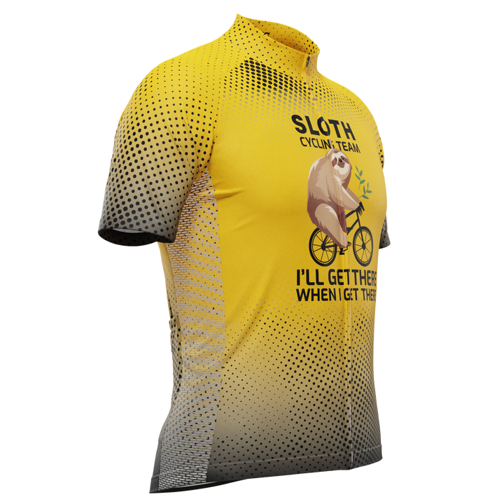 Men's Sloth Cycling Team Jersey Quick-Dry & Custom-Made Yellow