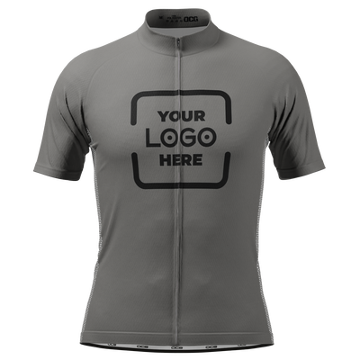 Men's Customizable With Your Logo Short Sleeve Cycling Jersey Quick-Dry Performance Apparel Grey